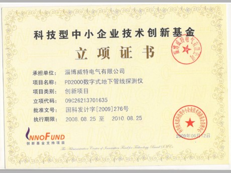 The project certificate